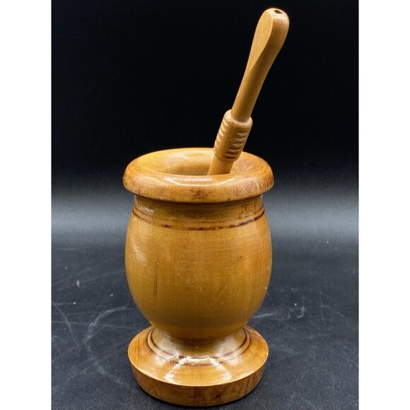 Olive Wood Mortar & Pestle Apothecary Pestle Has Holes - Picture 8 of 14